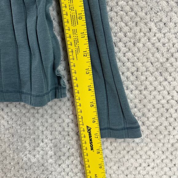 We the Free Top Women XS Blue Henley Crew Neck Long Sleeves Relax Blouse Beach - Picture 8 of 9